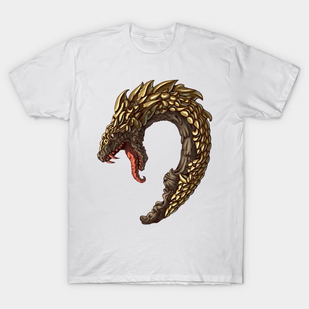 Moon Snake T-Shirt by Hedgeh0g